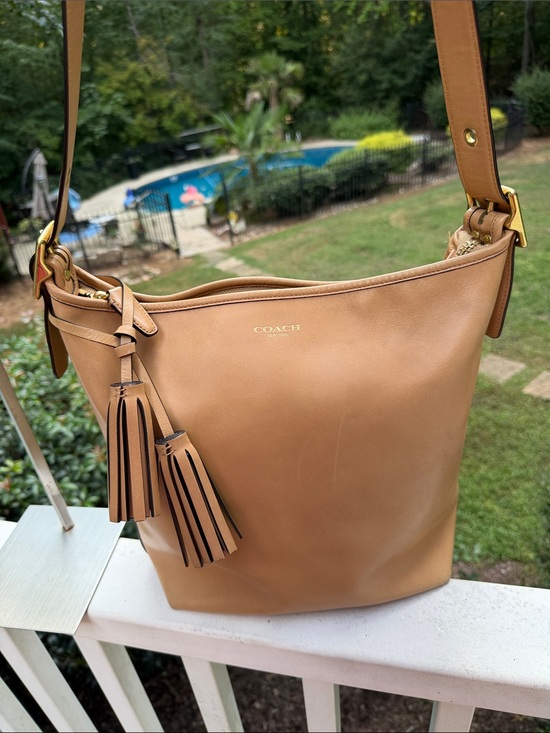 Coach Handbags - Coach Leather Tan Legacy Duffle Bag featuring an adjustable shoulder strap 2012